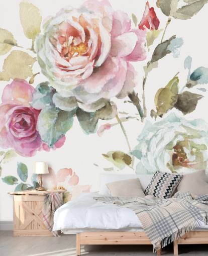 färgglad botanisk väggmålning färgglad botanisk väggmålning