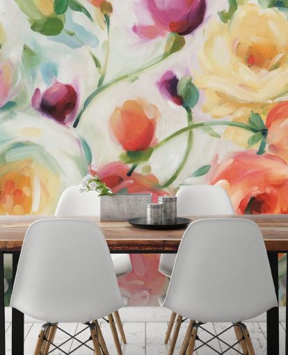 buntes Blumentapeten-Wandbild
