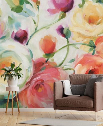 papier peint floral coloré