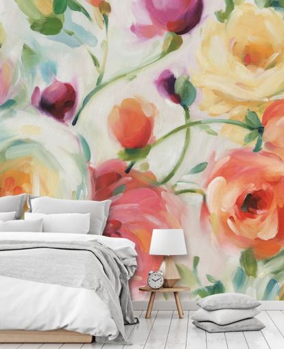 buntes Blumentapeten-Wandbild