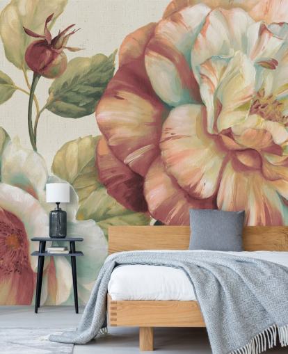 grande fresque murale florale