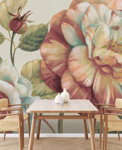 mural de pared floral grande