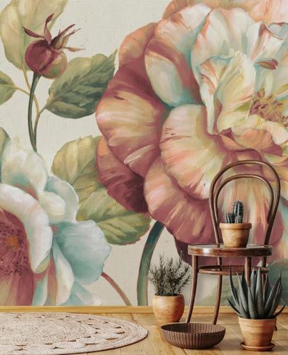 big floral wall mural