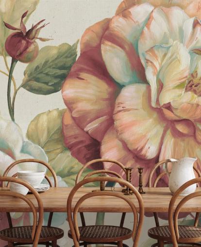big floral wall mural