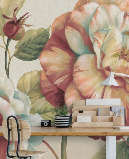 big floral wall mural