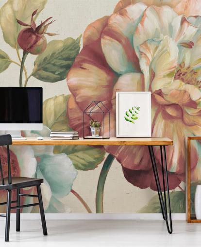 grande mural de parede floral