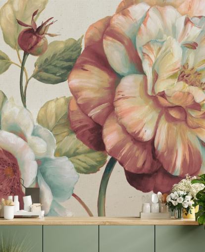 mural de pared floral grande