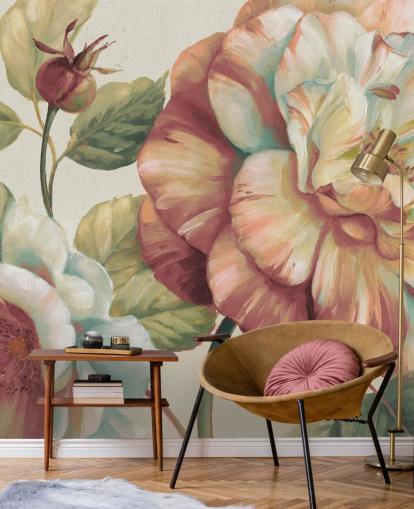 big floral wall mural