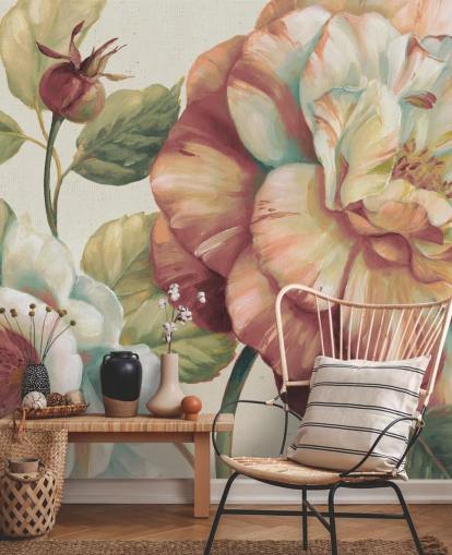 großes florales Wandbild