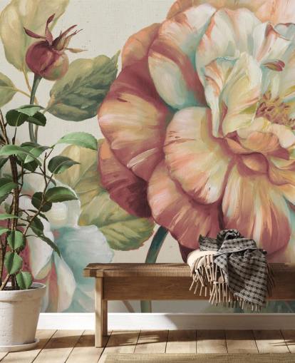 grande mural de parede floral