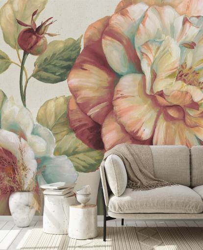 großes florales Wandbild