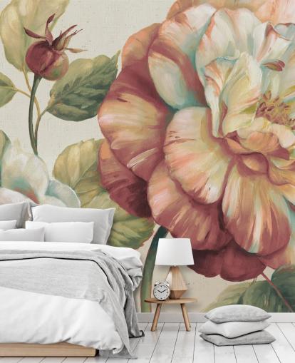 grande fresque murale florale