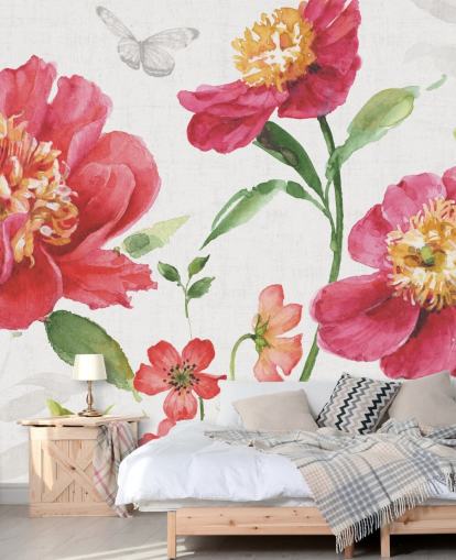 fresque murale botanique rose fresque murale botanique rose