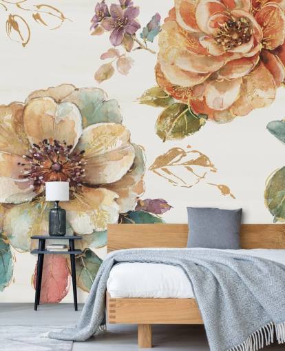 Botanisches Wandbild in würzigen Herbsttönen