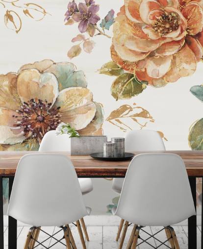 Botanical Wall Mural in spiced autumn tones Botanical Wall Mural in spiced autumn tones
