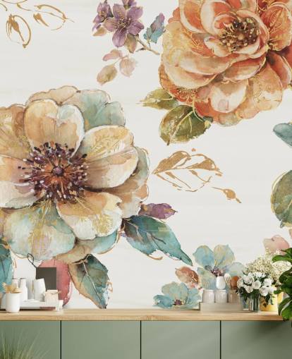 Botanisches Wandbild in würzigen Herbsttönen