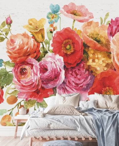 Colourful Floral Bouquet Mural