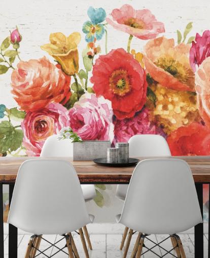 Colourful Floral Bouquet Mural
