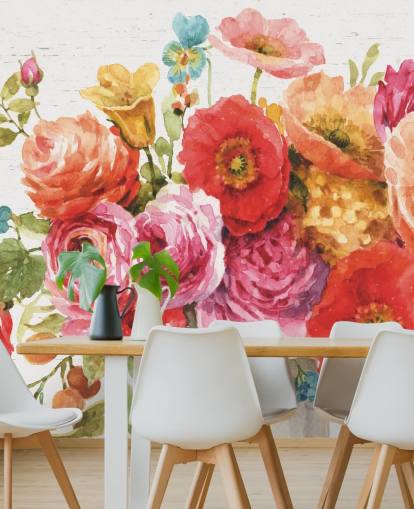 Colorful Floral Bouquet Mural
