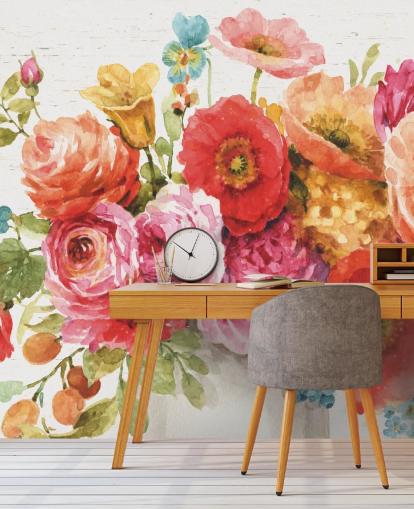 Colourful Floral Bouquet Mural