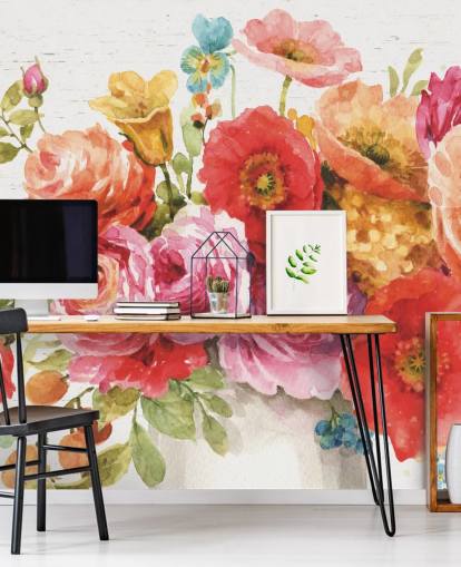 Colorful Floral Bouquet Mural Colorful Floral Bouquet Mural