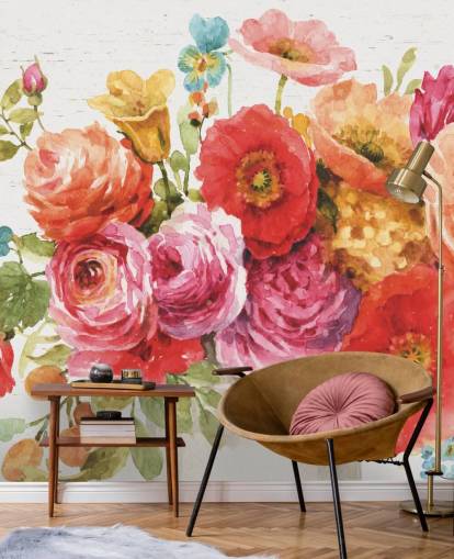 Colourful Floral Bouquet Mural