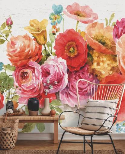 Colourful Floral Bouquet Mural