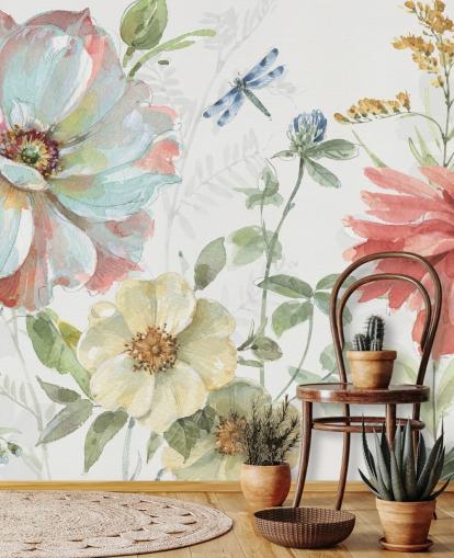 papier peint floral coloré de Lisa Audit