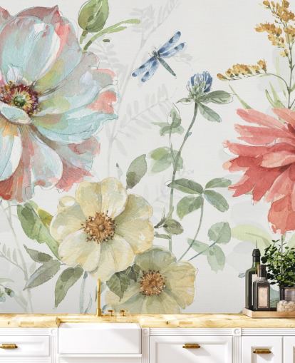 papier peint floral coloré de Lisa Audit