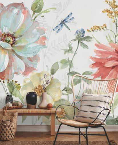 papier peint floral coloré de Lisa Audit