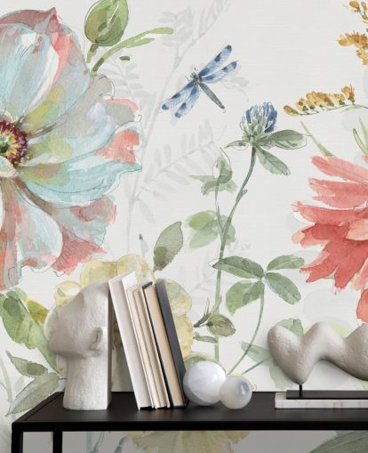 colorful floral wallpaper mural by Lisa Audit
