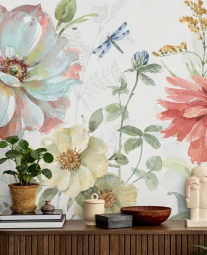 papier peint floral coloré de Lisa Audit