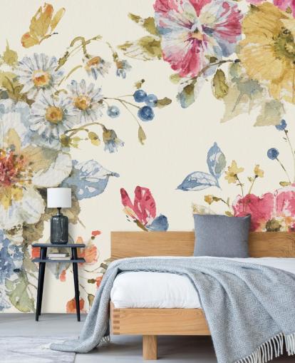 botanical wall mural by Lisa Audit
