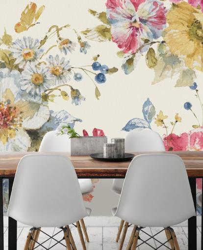 botanisk veggmaleri av Lisa Audit