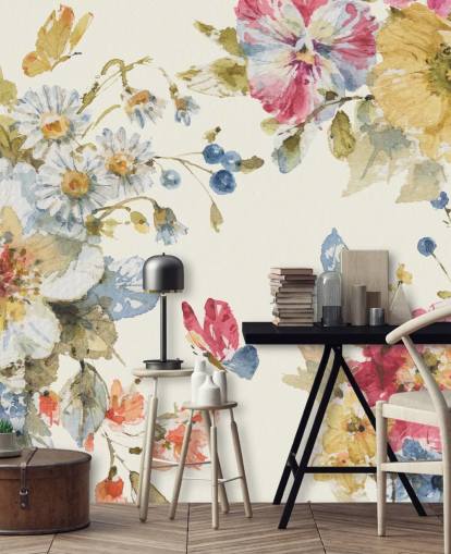 botanical wall mural by Lisa Audit