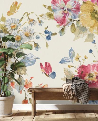 botanisk veggmaleri av Lisa Audit