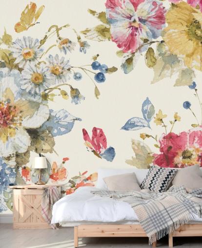 botanical wall mural by Lisa Audit