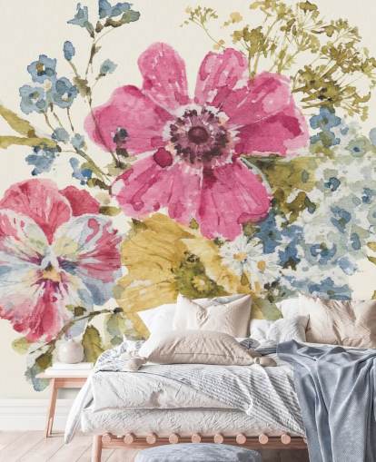 Summer Garden botanical Mural by Lisa Audit