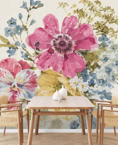 Summer Garden botanical Mural by Lisa Audit