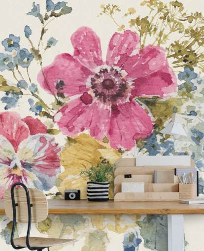 Summer Garden botanical Mural by Lisa Audit