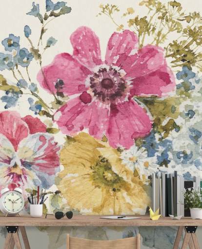 Summer Garden botanical Mural by Lisa Audit