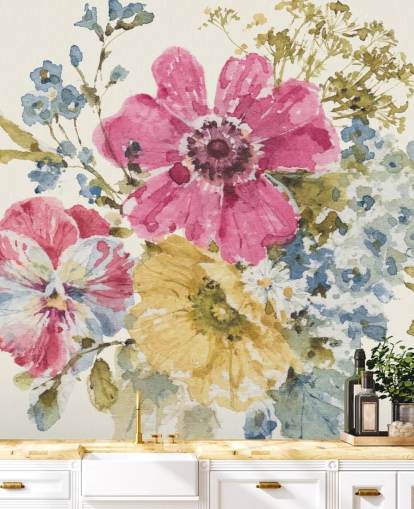 Summer Garden botanical Mural by Lisa Audit