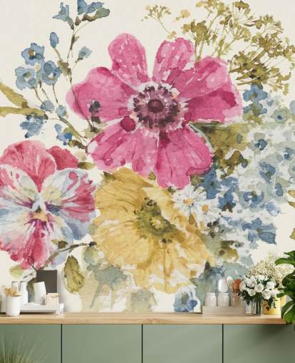 Botanisches Wandbild im Sommergarten von Lisa Audit