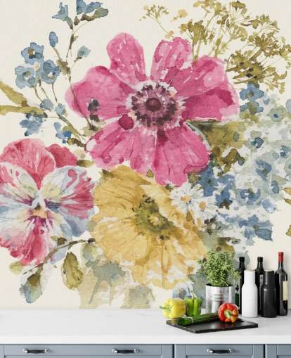 Summer Garden botanical Mural by Lisa Audit