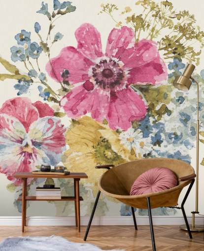 Summer Garden botanical Mural by Lisa Audit