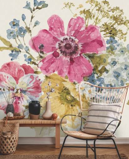 Summer Garden botanical Mural by Lisa Audit