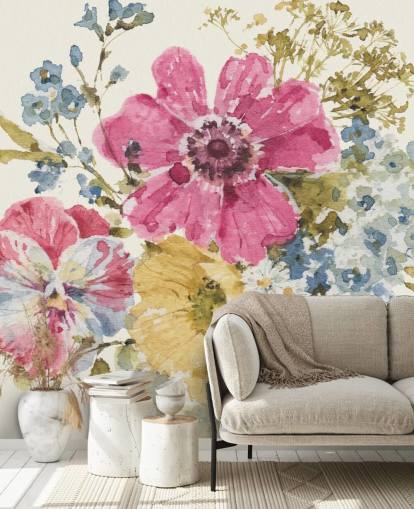 Summer Garden botanical Mural by Lisa Audit