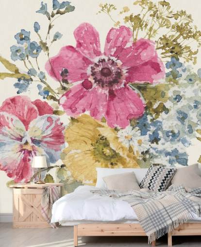 Summer Garden botanical Mural by Lisa Audit