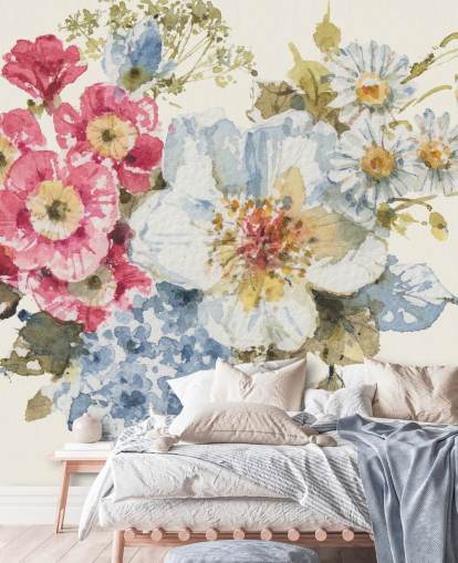 Botanische muurschildering Summer Garden III van Lisa Audit