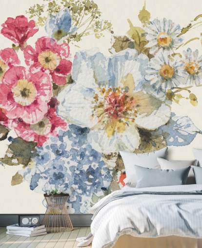 Botanische muurschildering Summer Garden III van Lisa Audit